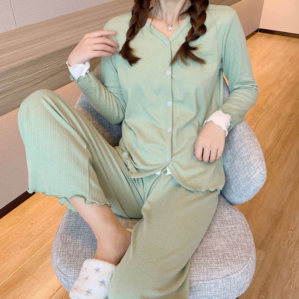 Fresh pajamas long sleeve cardigan a set for women