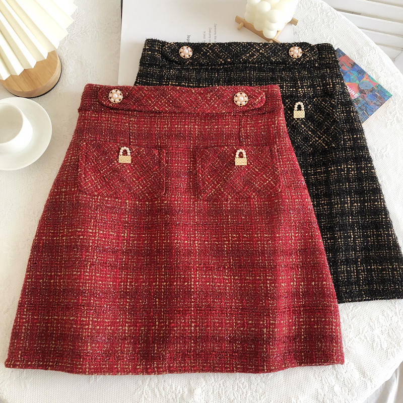 Autumn and winter liangsi short skirt retro skirt for women
