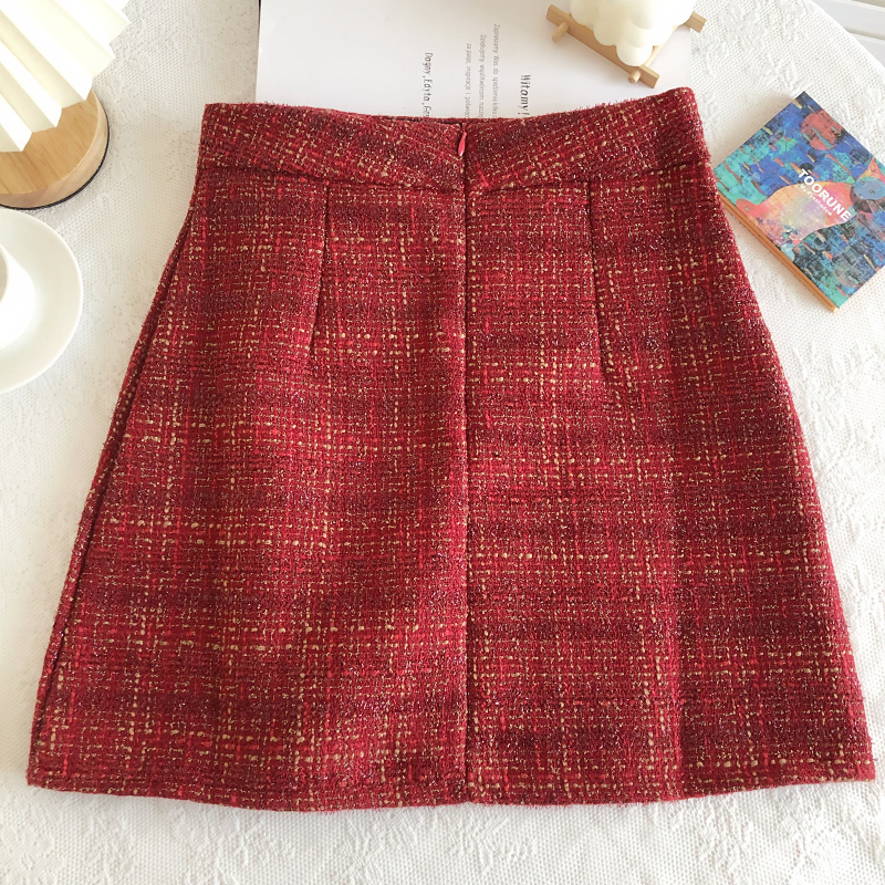 Autumn and winter liangsi short skirt retro skirt for women