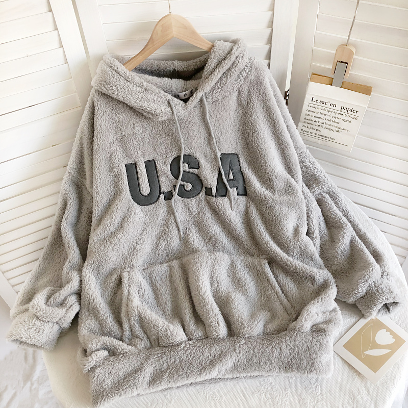 Korean style hooded tops fashion hoodie for women