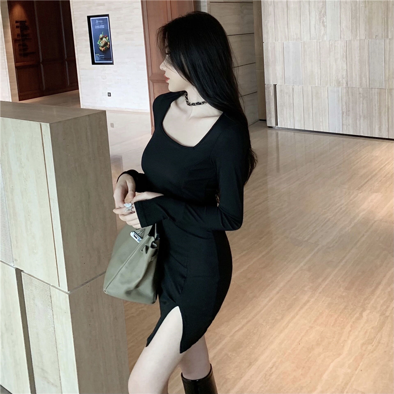 Long sleeve France style retro sexy dress for women