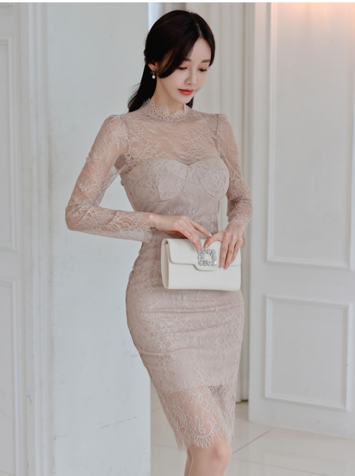 Sexy slim spring elegant fashion lace dress