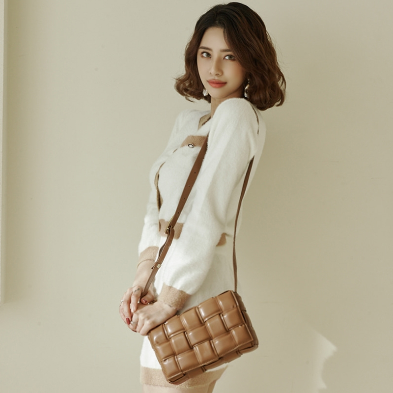 Mixed colors tops Korean style skirt 2pcs set