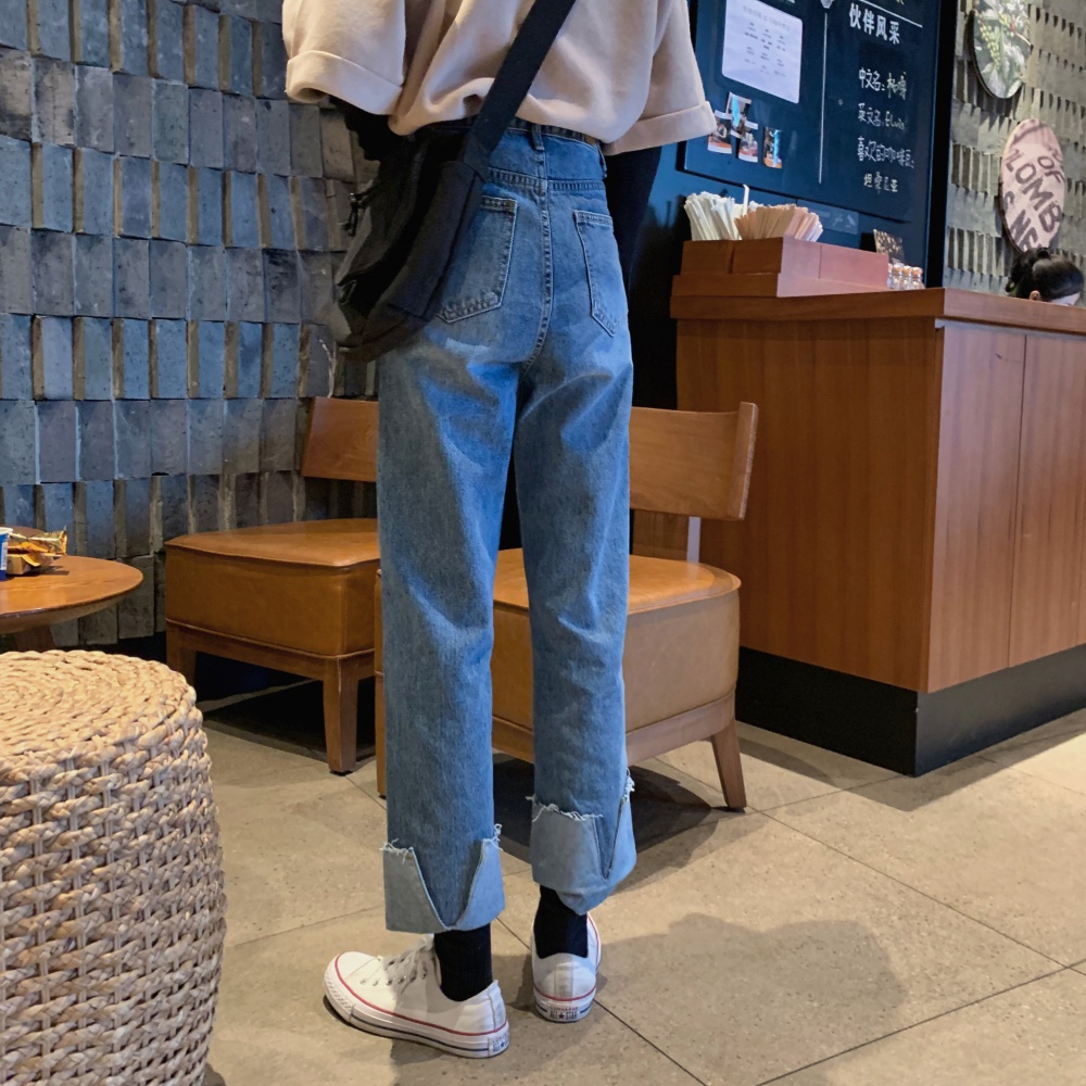 Straight jeans Korean style nine pants for women