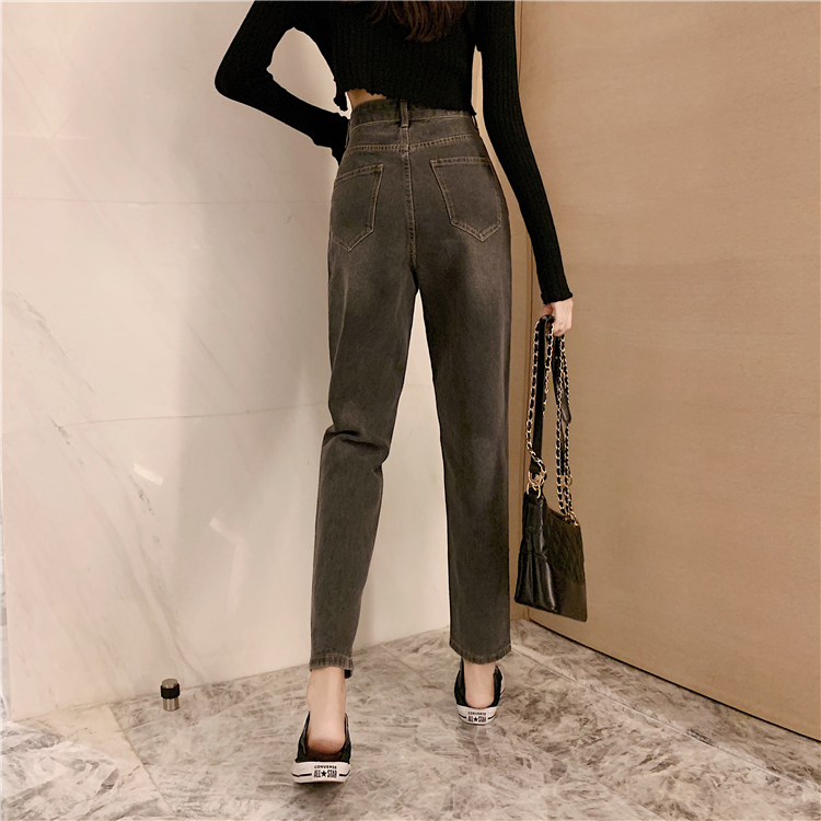 Autumn and winter fashion jeans high waist long pants for women