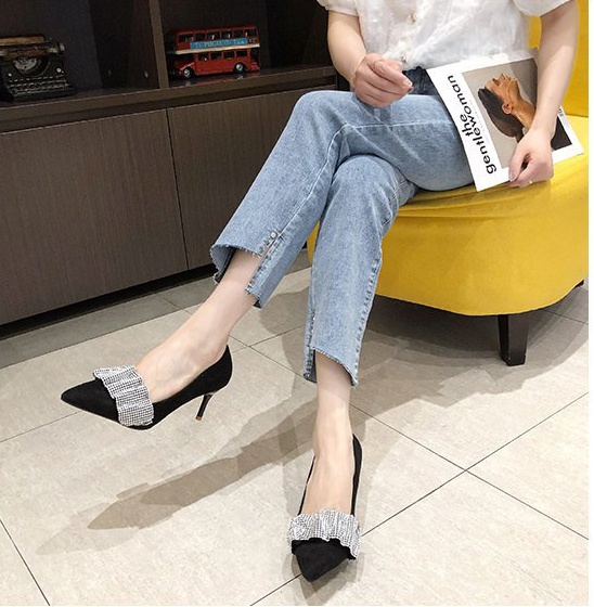Fashion pointed high-heeled shoes low shoes for women