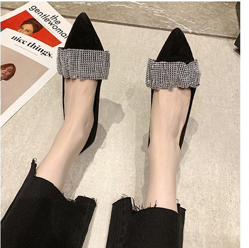 Fine-root broadcloth high-heeled shoes low shoes