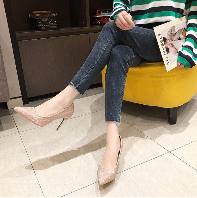 Low shoes fashion high-heeled shoes for women