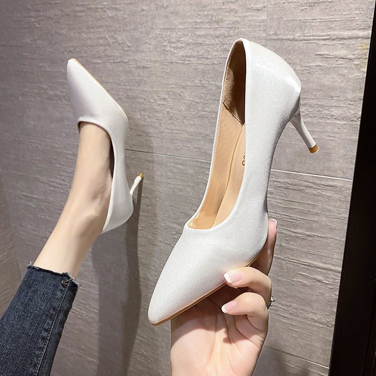Korean style fashion shoes fine-root pointed high-heeled shoes