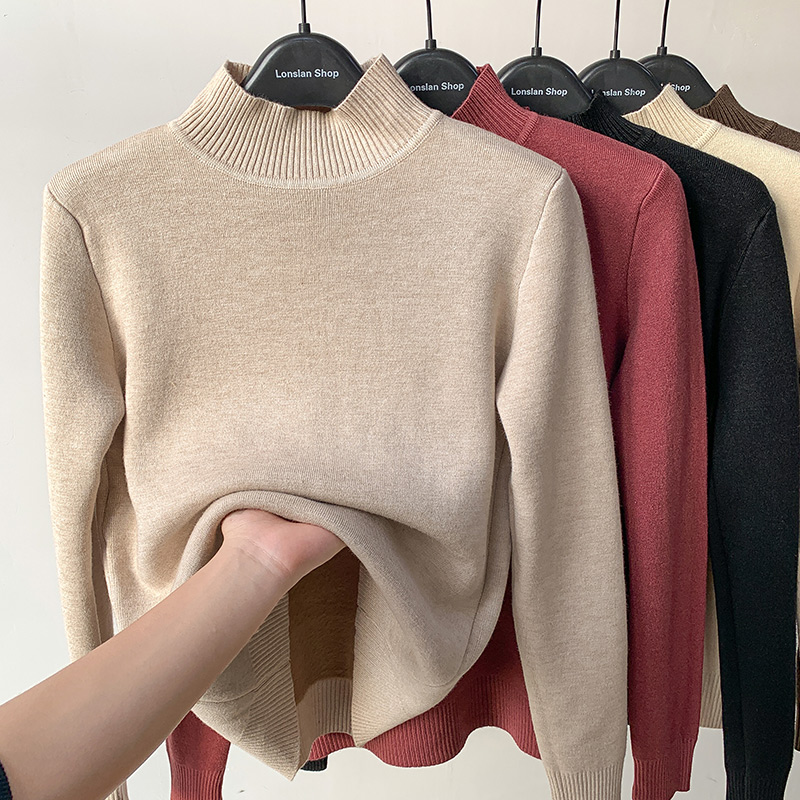 Plus velvet tops pullover sweater for women