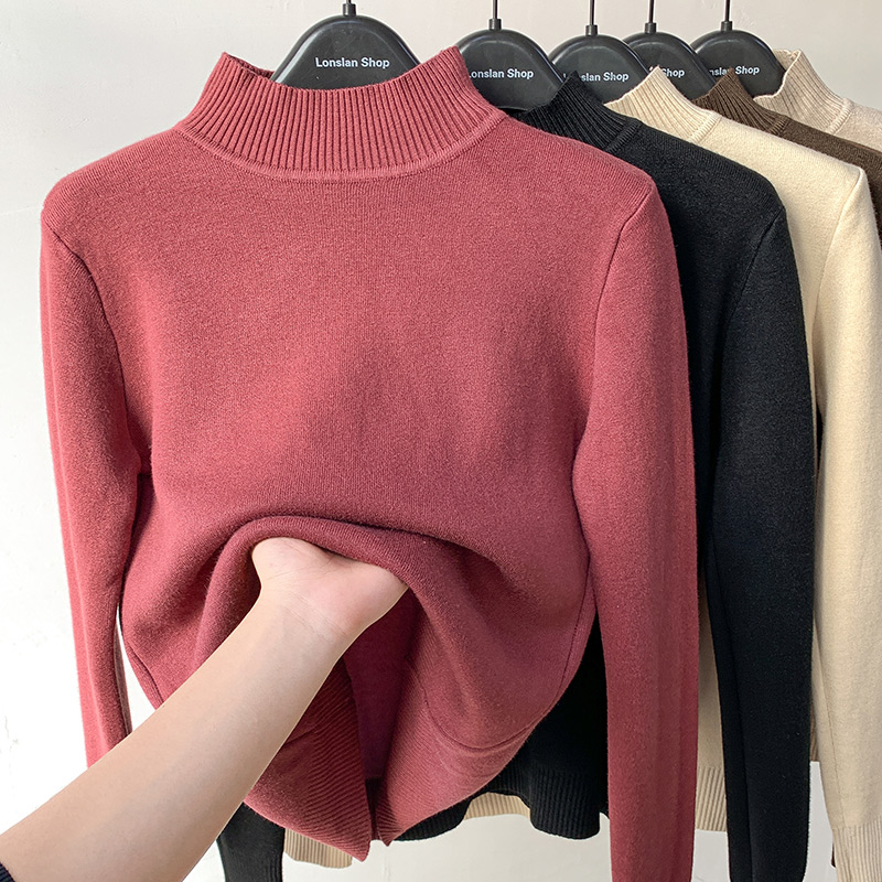 Plus velvet tops pullover sweater for women