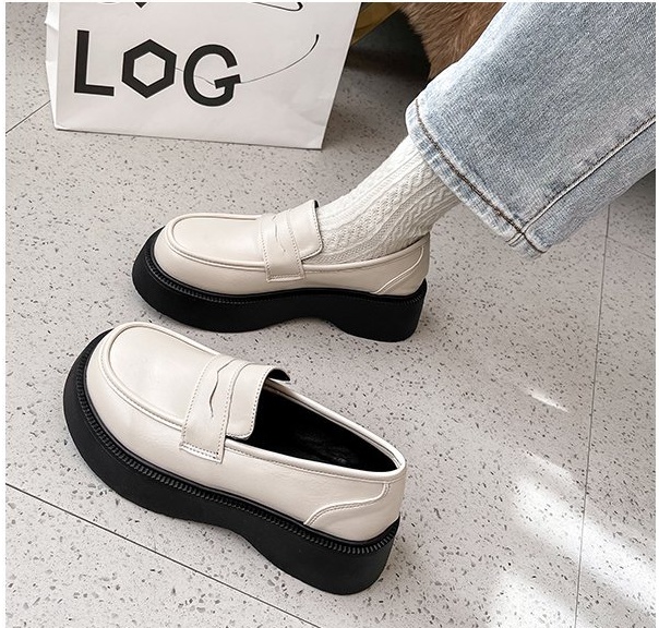 Low British style shoes small leather shoes for women