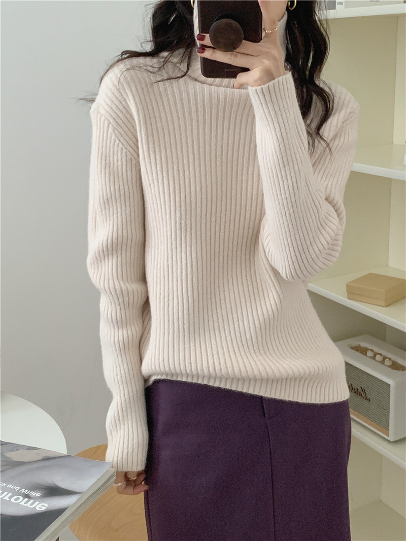 Simple candy colors high collar bottoming sweater