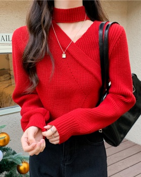Knitted Korean style tops halter sweater for women