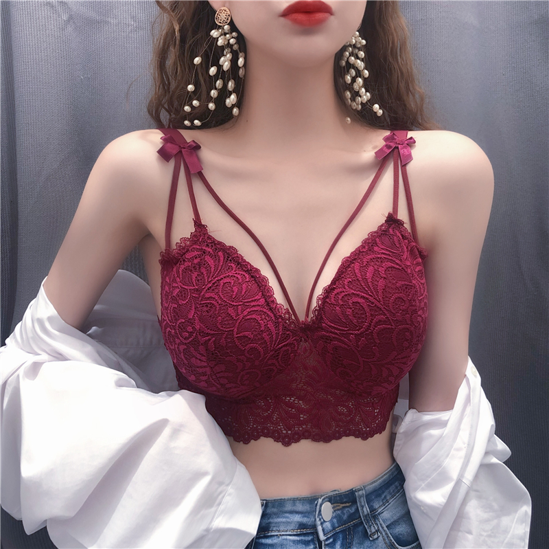 Sling summer maiden Bra lace wrapped chest bow underwear