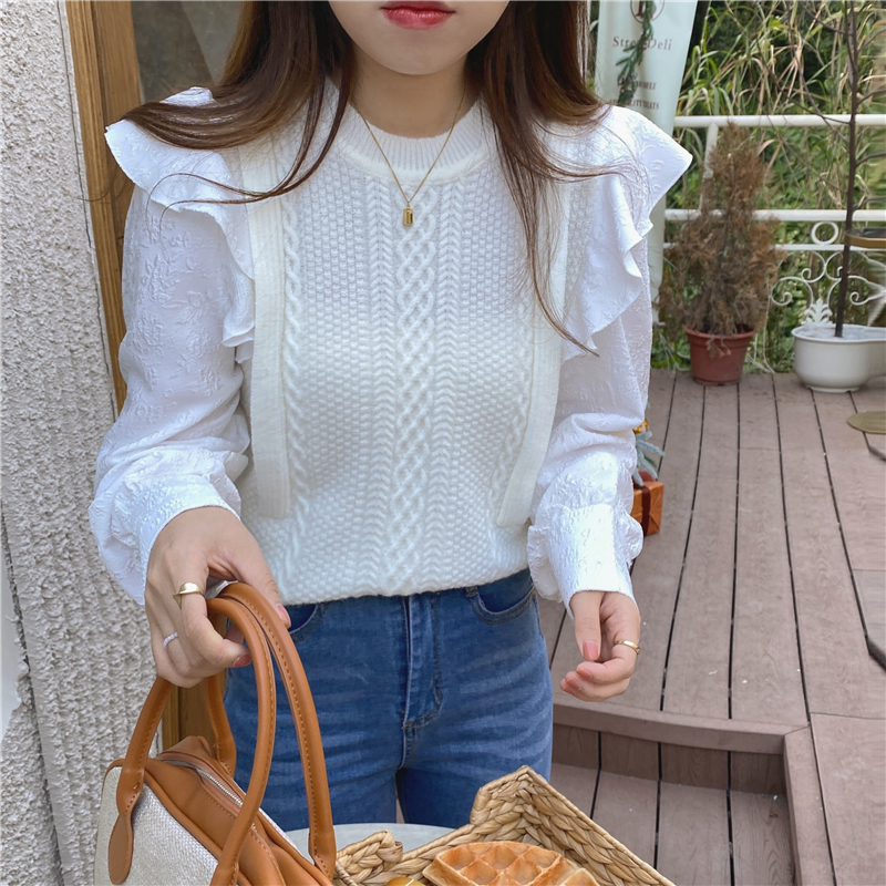 Wood ear sweater knitted tops