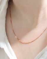 All-match retro necklace simple rose gold clavicle necklace