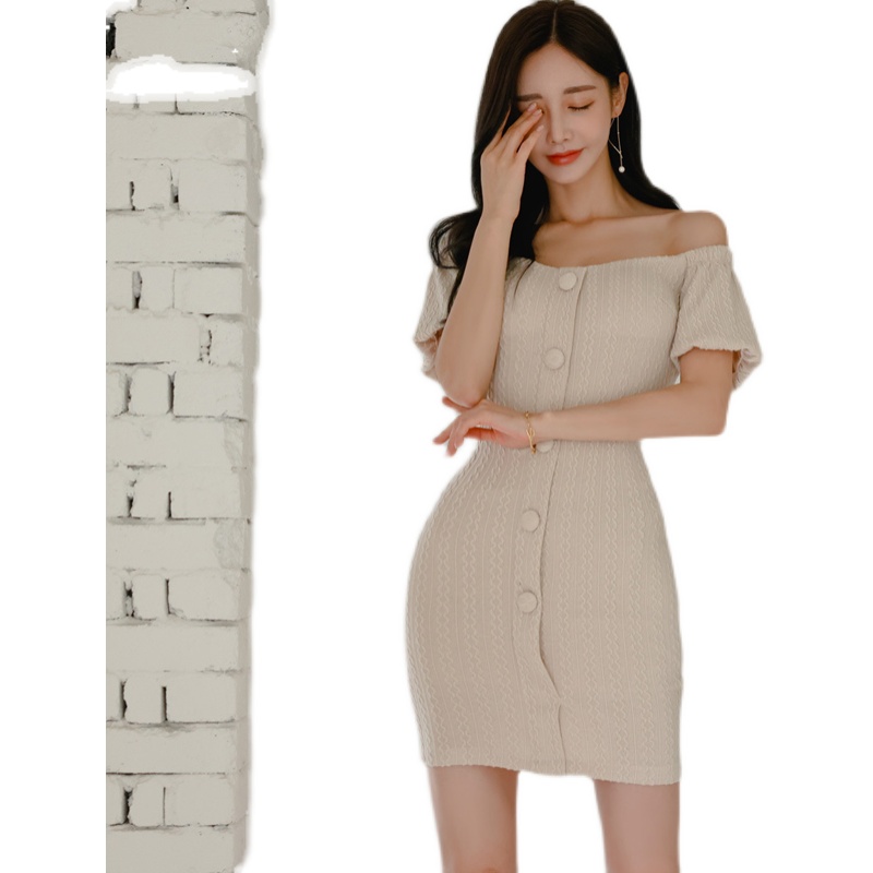 Knitted temperament slim bottoming dress