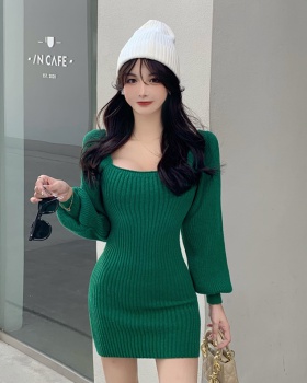 Square collar dress autumn and winter sweater