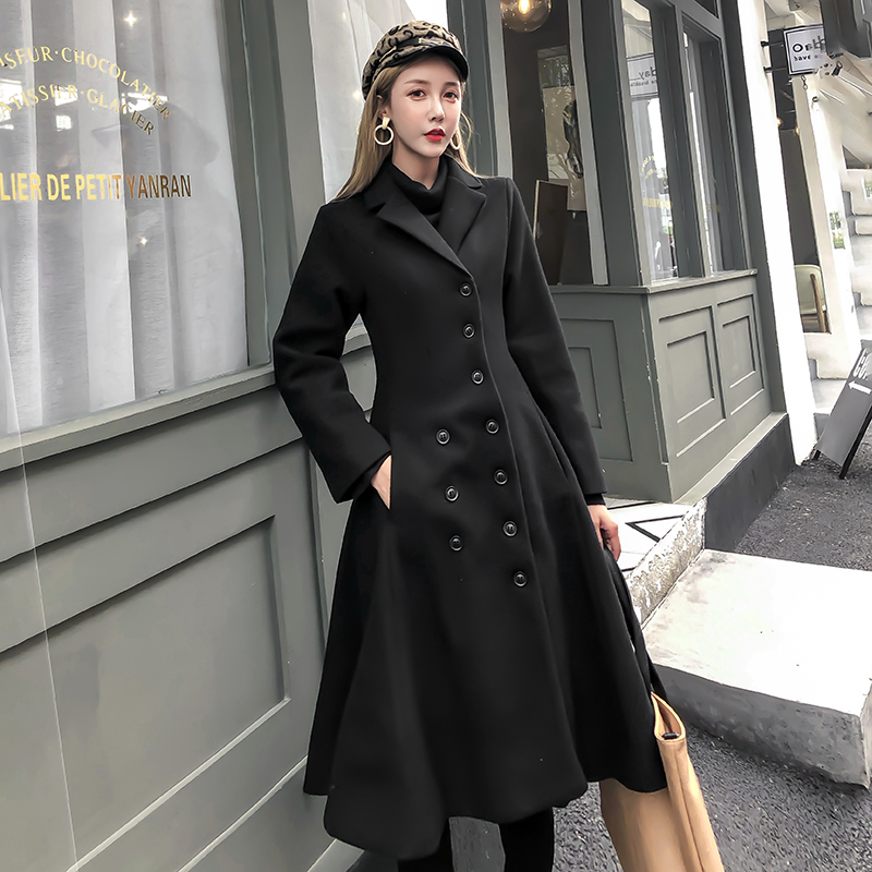 Long overcoat woolen woolen coat for women