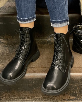 Thick autumn round slim short boots for women