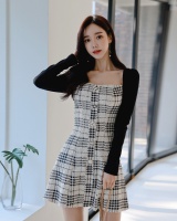 Sweet slim breasted spring mixed colors temperament dress