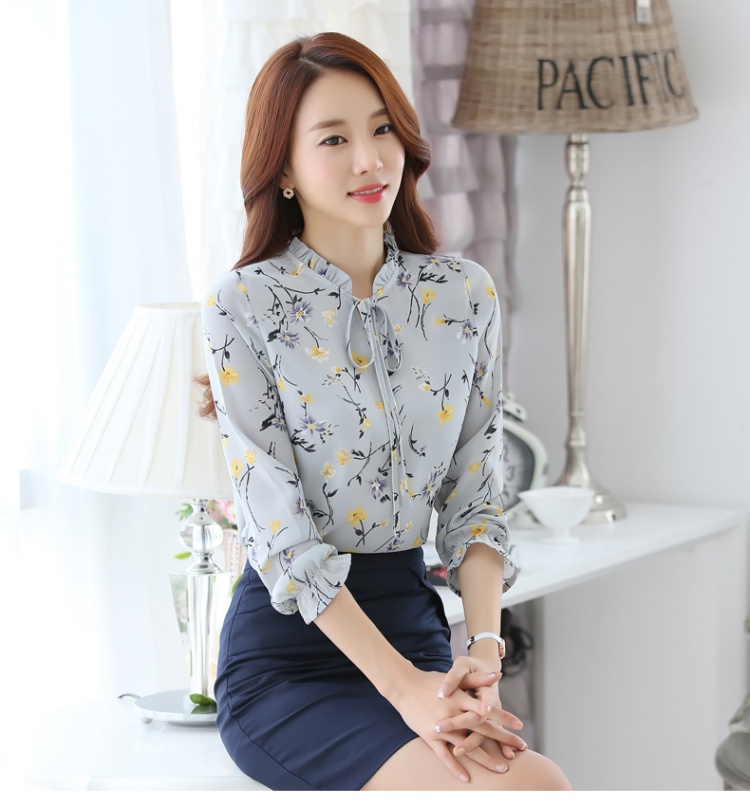 Korean style chiffon shirt bottoming shirt for women