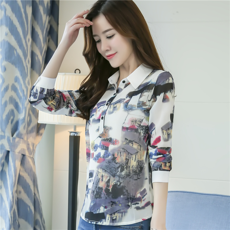 Spring Korean style ink shirt simple loose tops for women