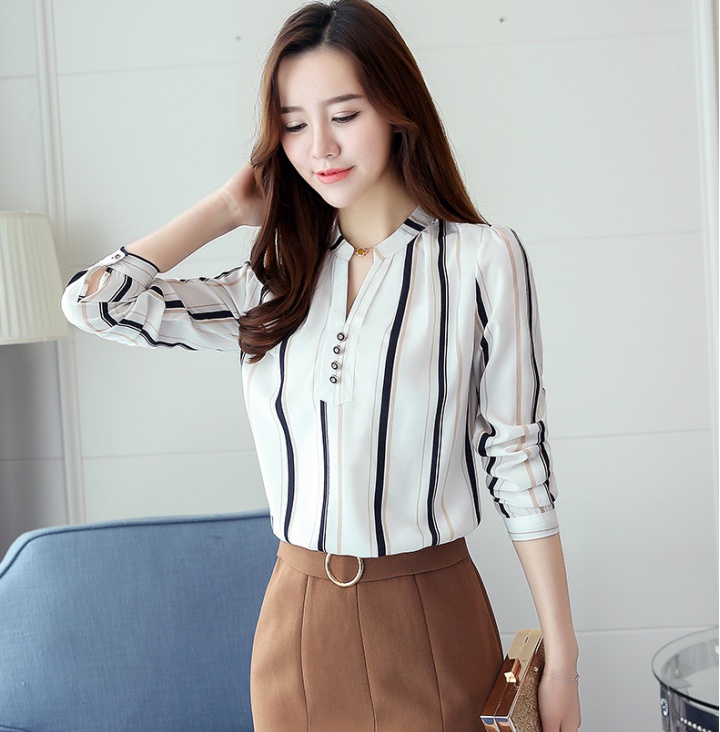 Spring loose tops Korean style chiffon shirt for women