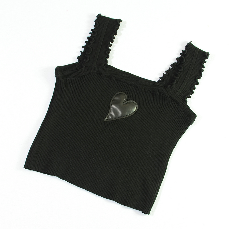 Short fungus tops bottoming square collar vest for women