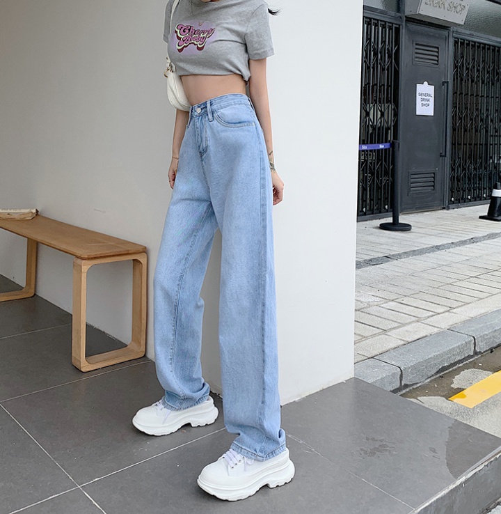 Drape high waist pants wide leg large yard jeans for women