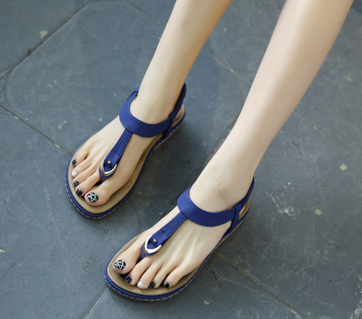 Metal summer sandals hasp flattie for women