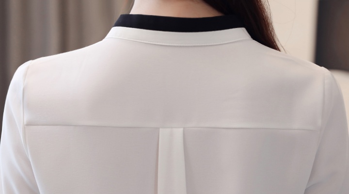 Cstand collar tops chiffon shirt for women