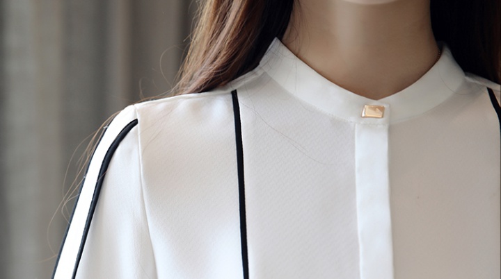 Spring chiffon stripe tops Korean style loose shirt for women
