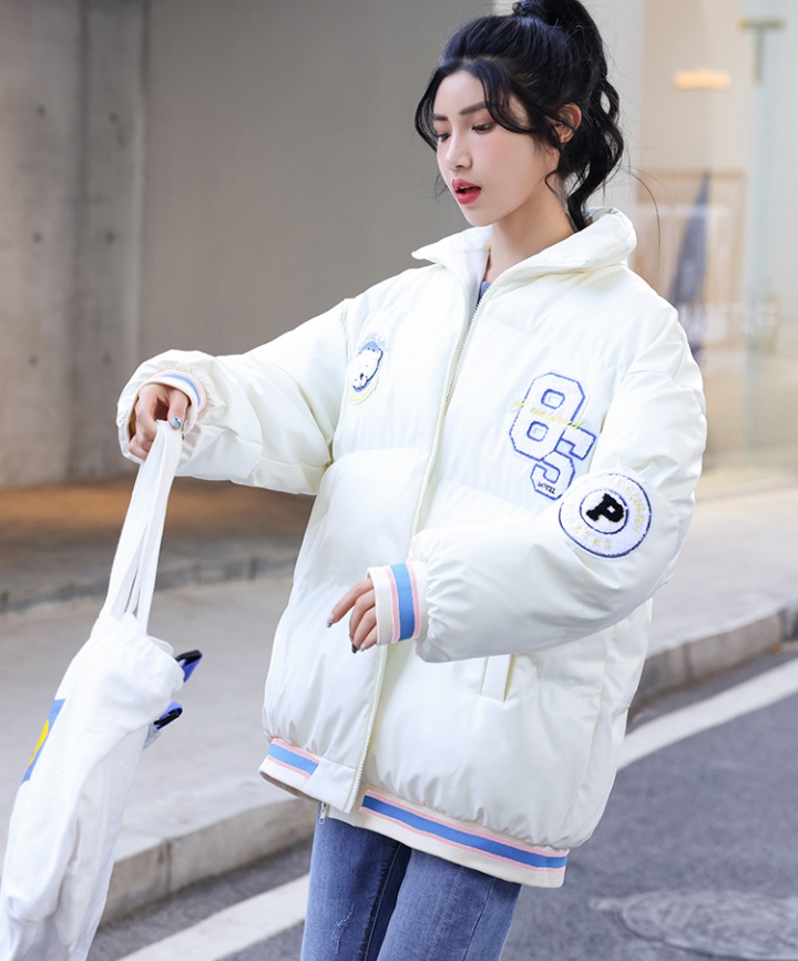 Student thick winter letters cotton coat for women