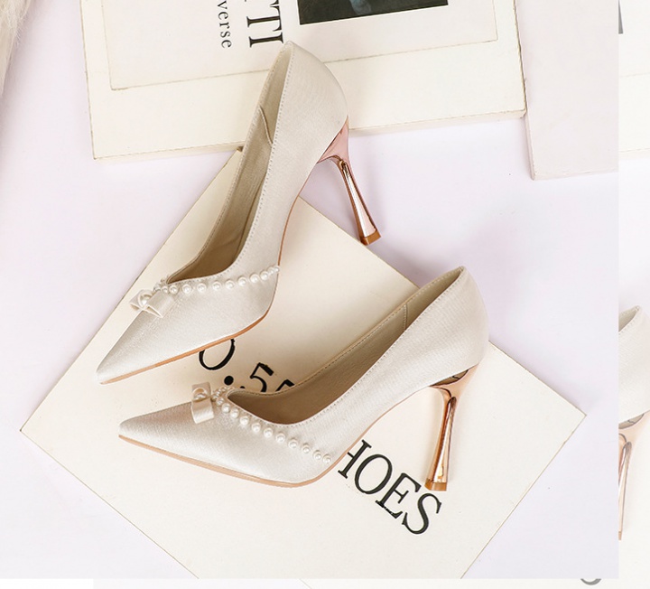 Slim satin high-heeled shoes fashion shoes for women