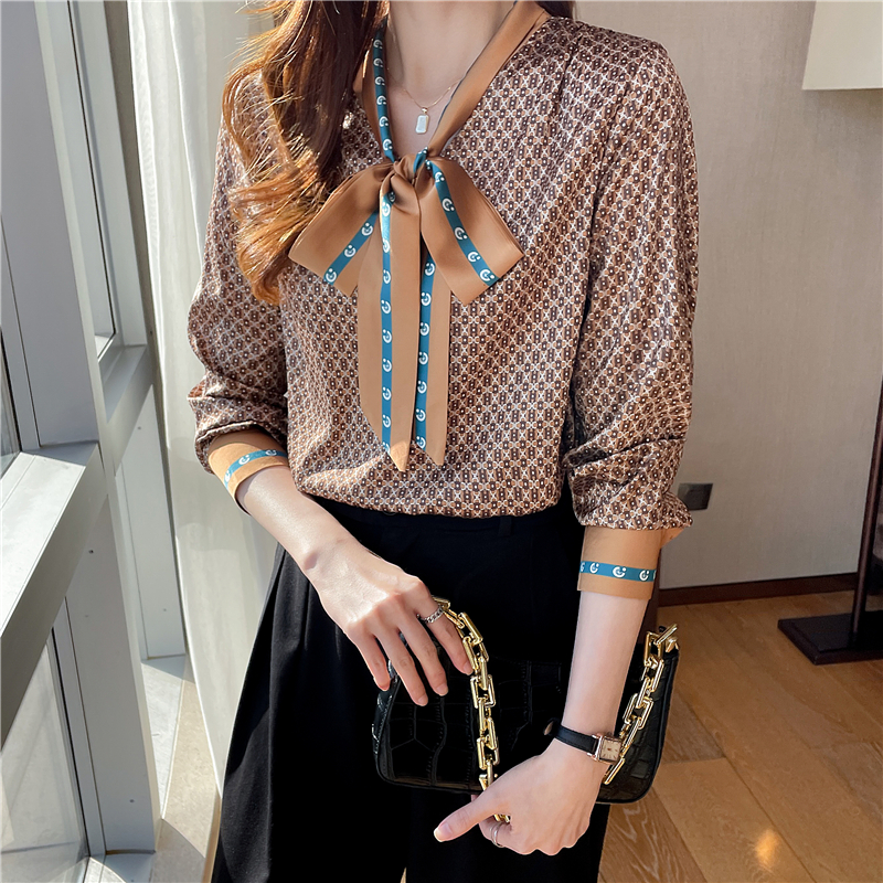 Silk Western style shirt real silk tops for women