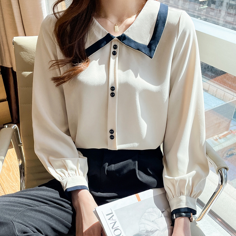 Doll collar bottoming shirt spring tops for women