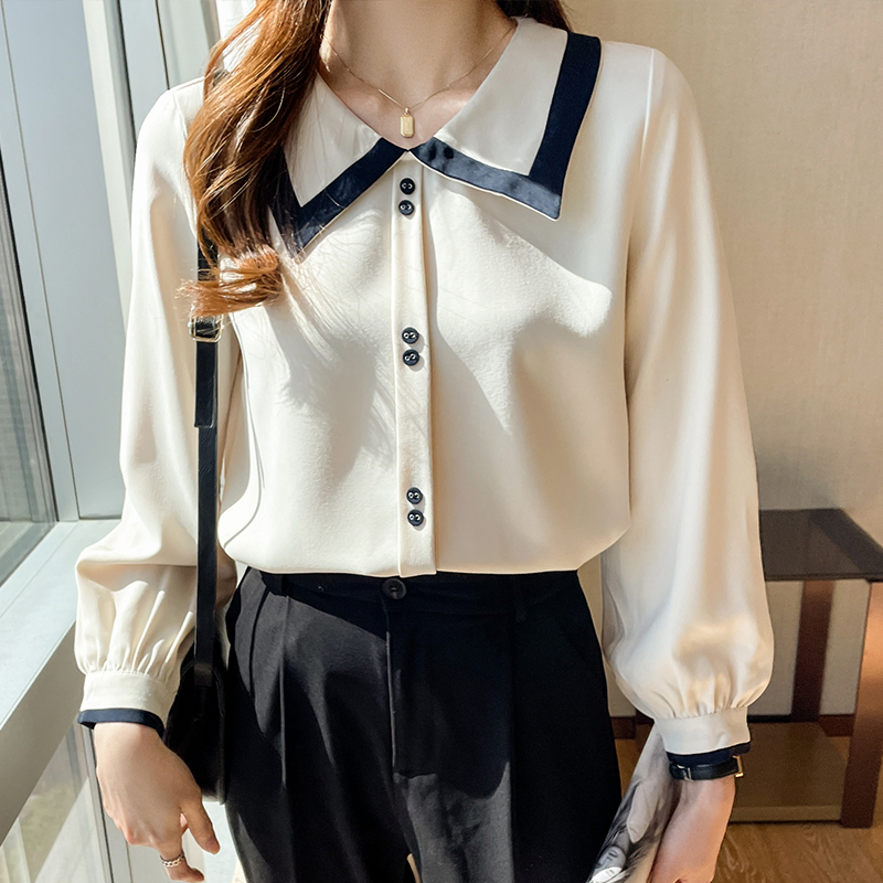 Doll collar bottoming shirt spring tops for women