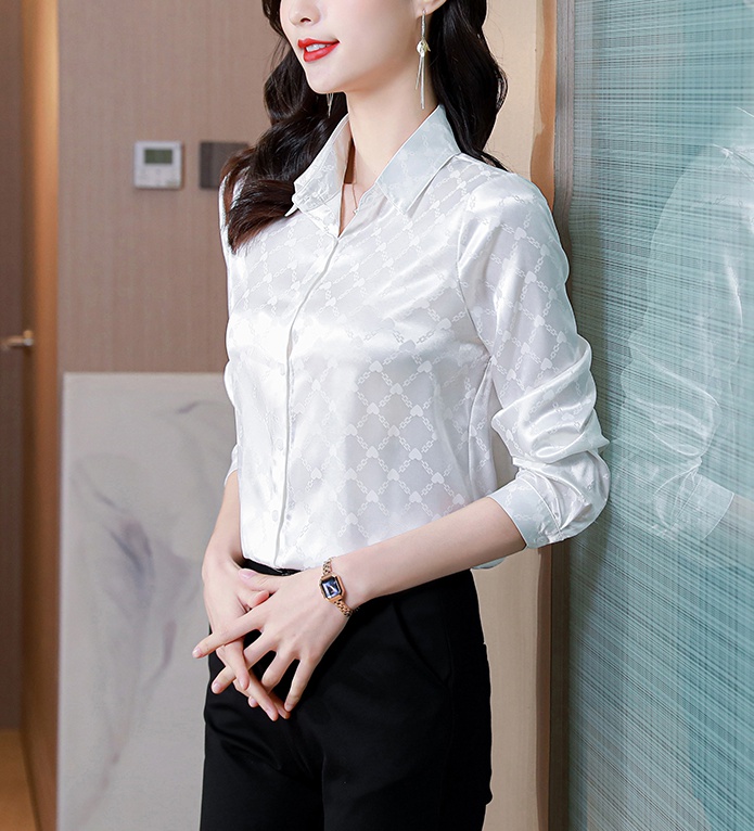 Silk spring tops overalls long sleeve shirt for women