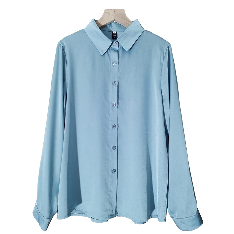 Spring overalls shirt real silk tops for women