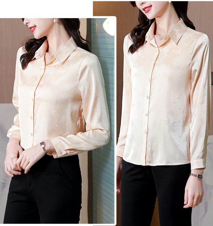 Silk spring tops real silk long sleeve shirt for women
