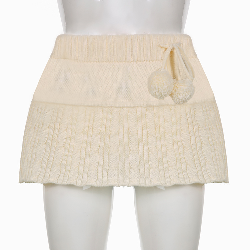Knitwear twist skirt autumn and winter short skirt