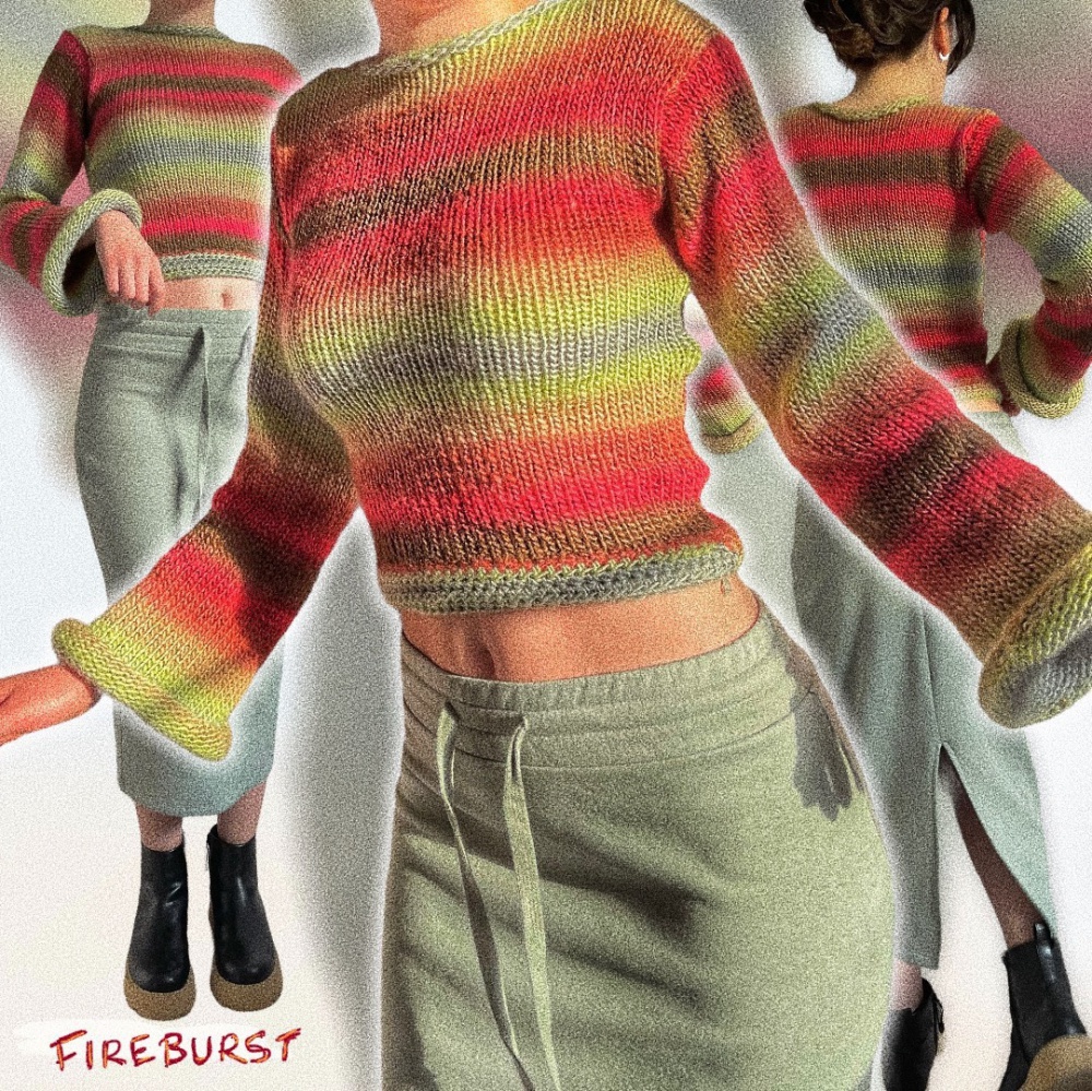 Autumn and winter stripe loose pullover sweater for women