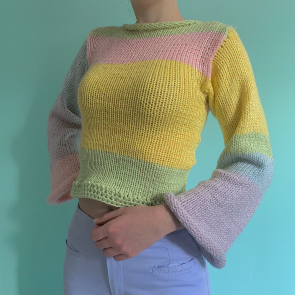 Large yard stripe pullover loose sweater
