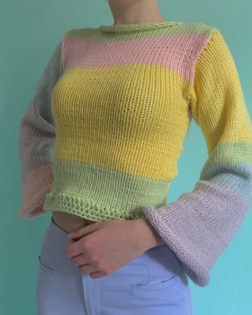 Large yard stripe pullover loose sweater