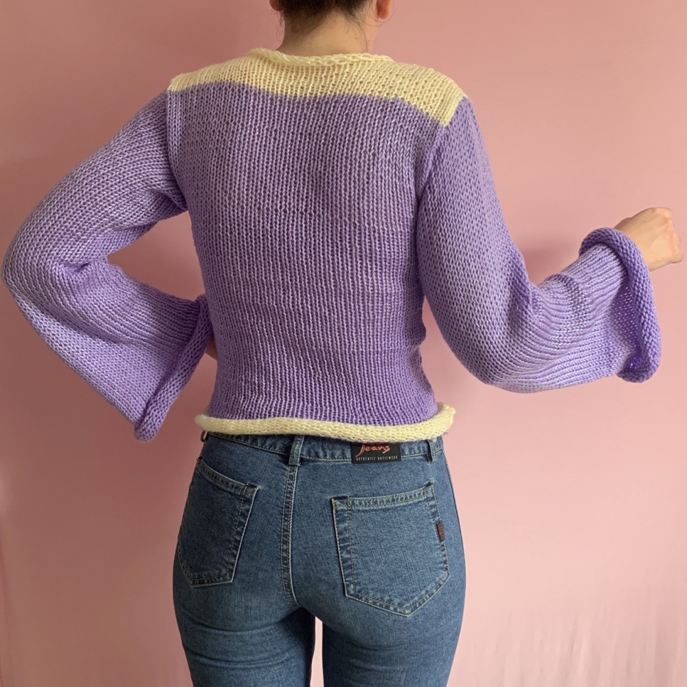 Stripe autumn and winter European style sweater for women