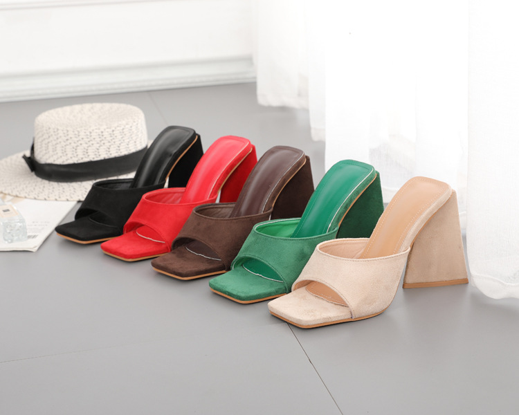 Square head spring and summer sandals for women