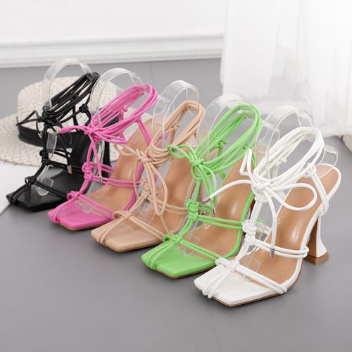 Spring and summer square head sandals