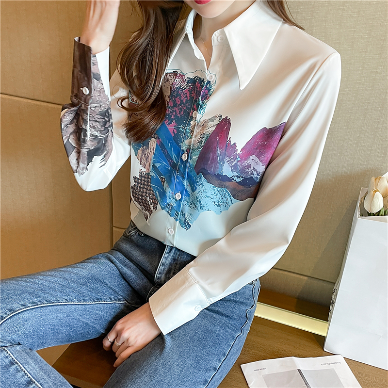 Long sleeve fashion small shirt Casual spring shirt for women